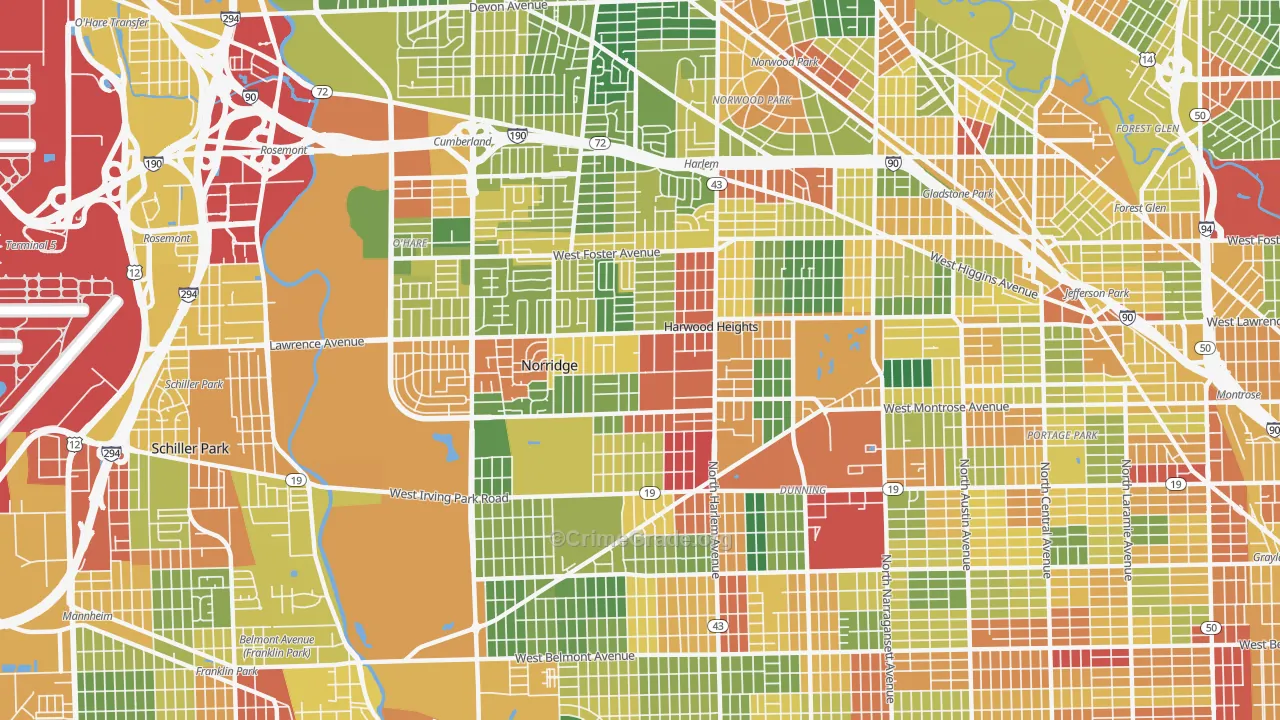 60706, IL Map of Theft Rates