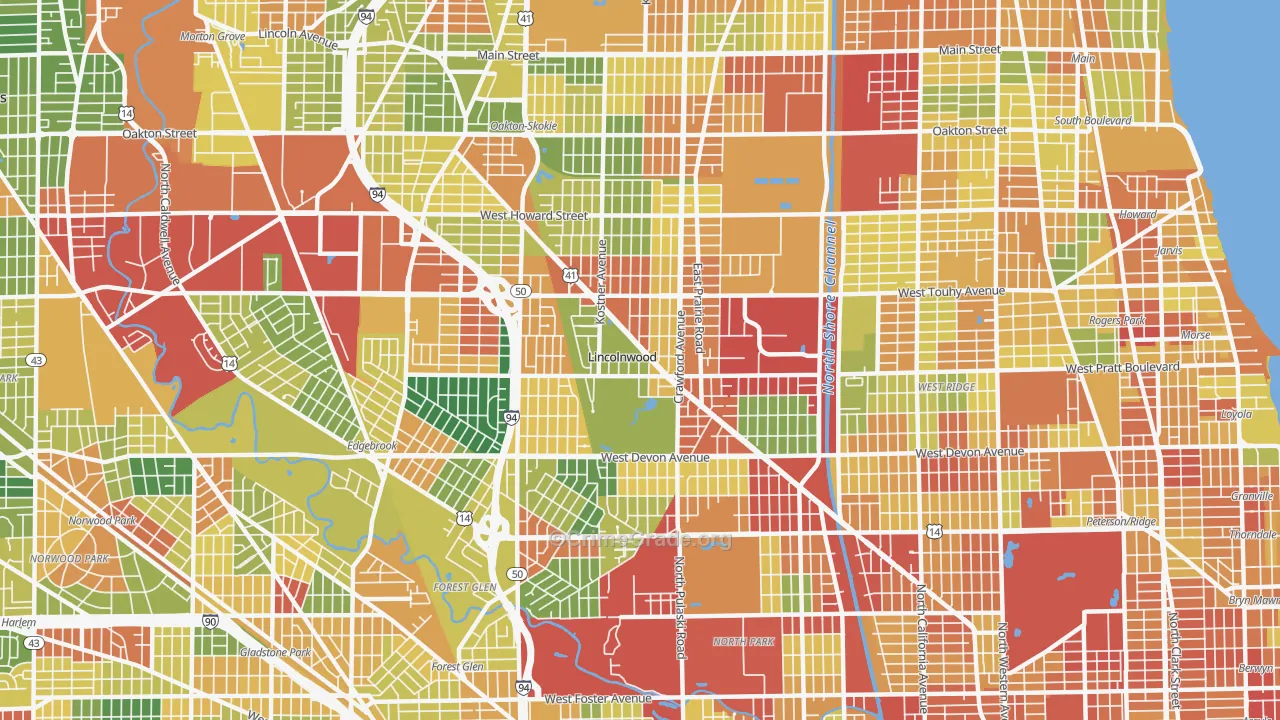 60712, IL Map of Theft Rates