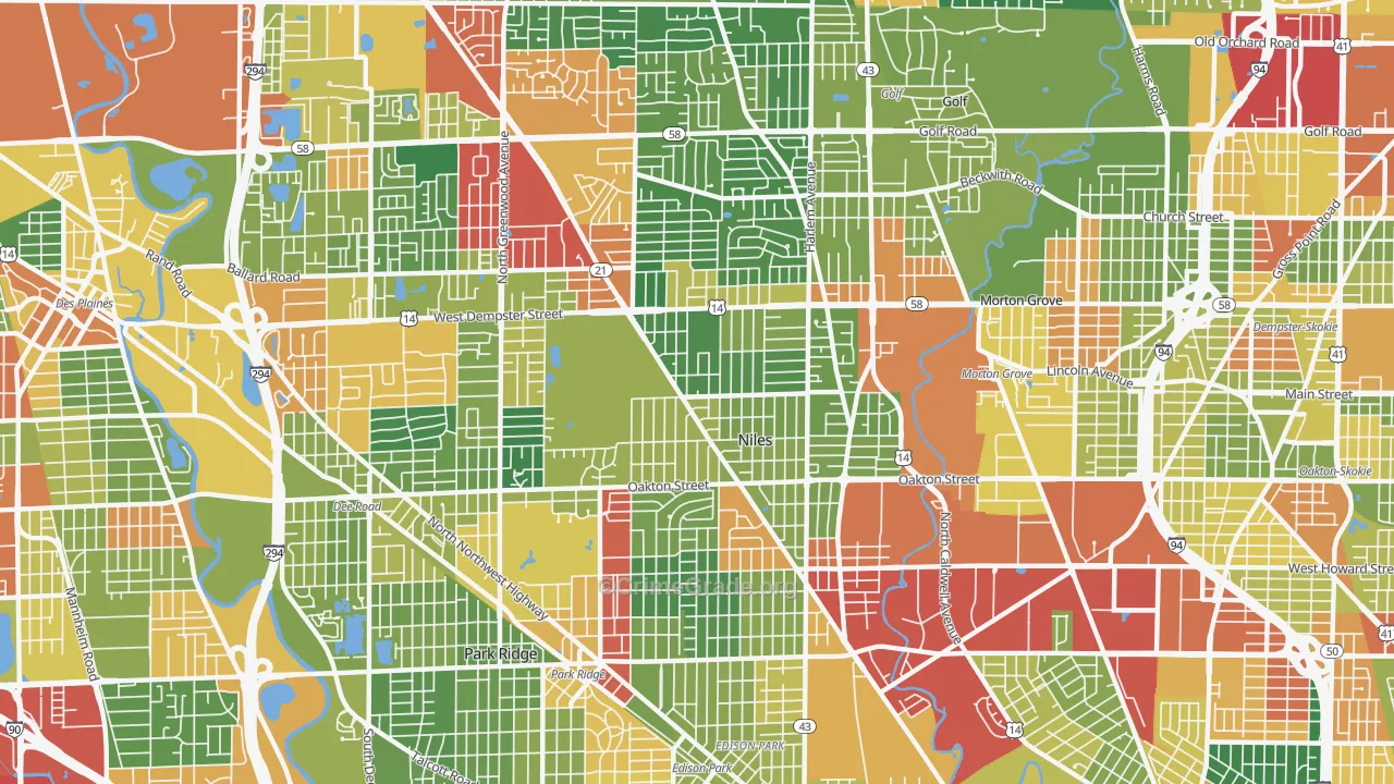 60714, IL Map of Theft Rates