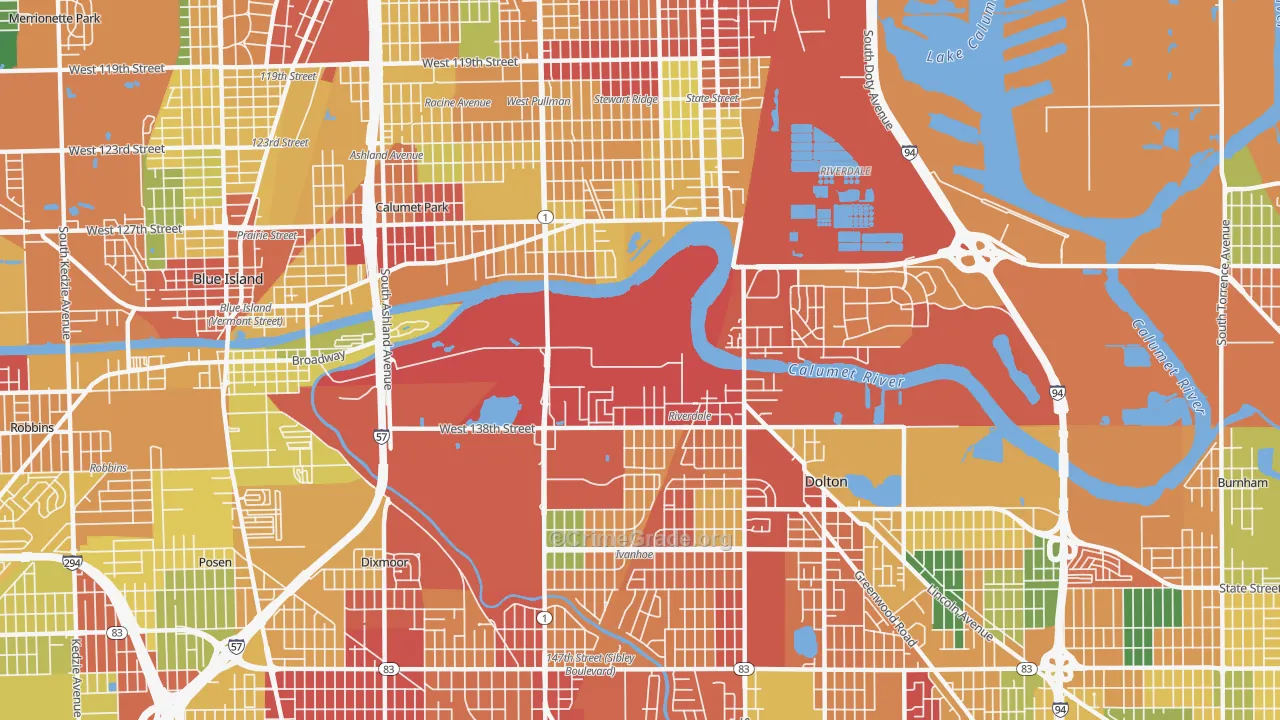60827, IL Map of Theft Rates
