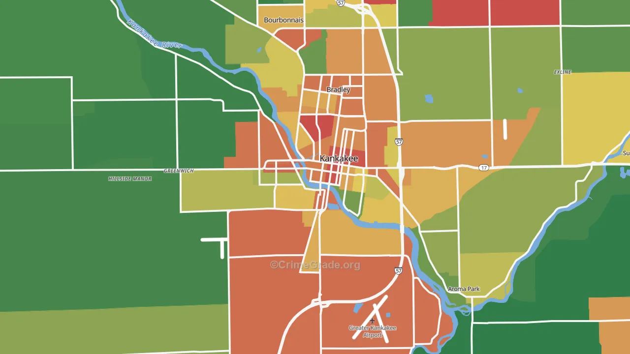 60901, IL Map of Theft Rates