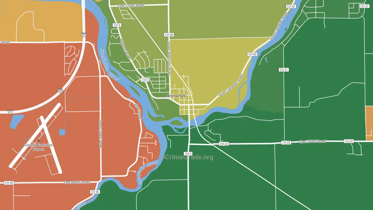 60910, IL Map of Theft Rates