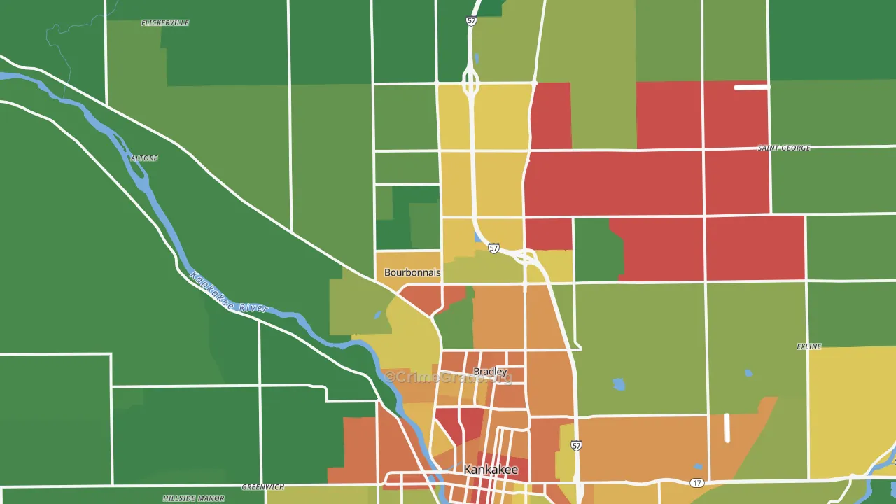 60914, IL Map of Theft Rates