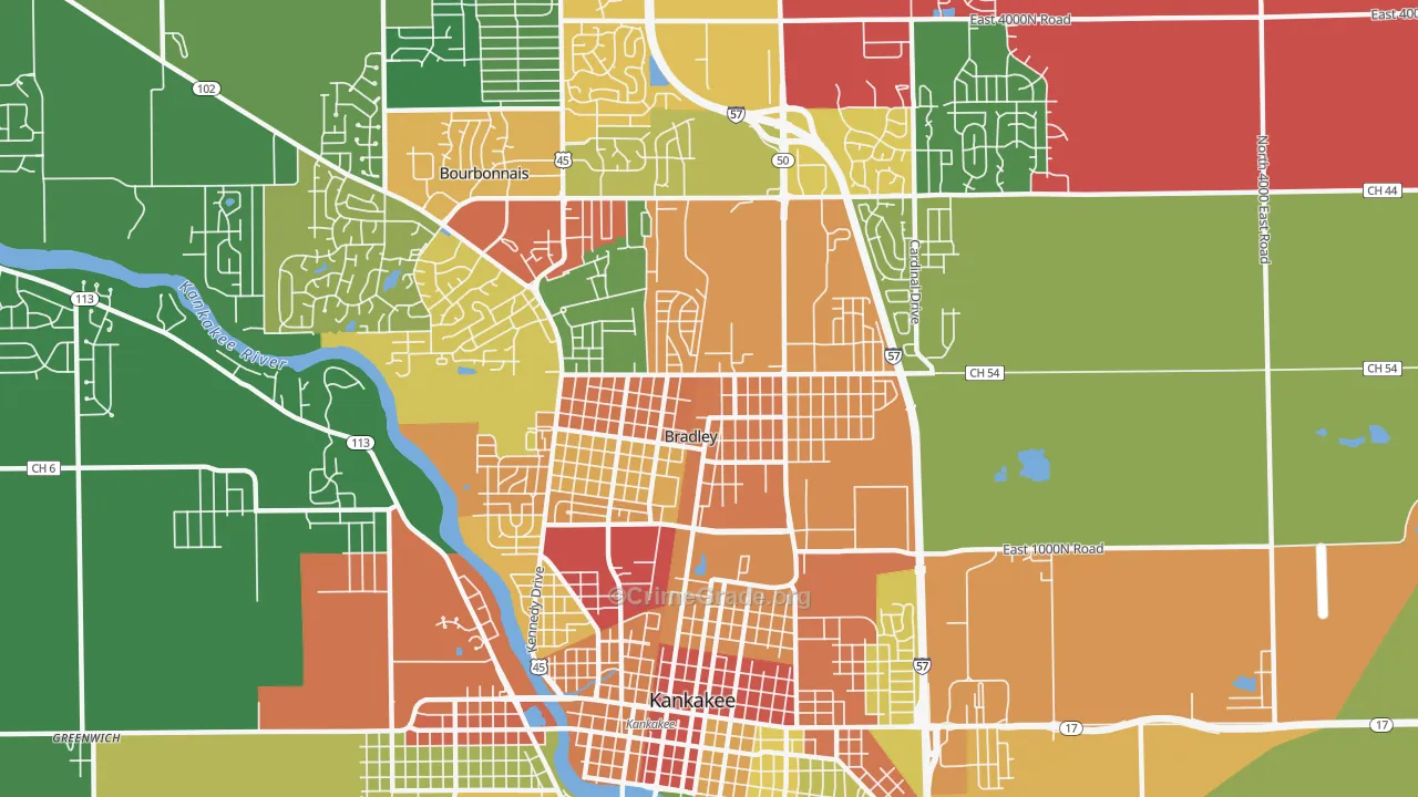 60915, IL Map of Theft Rates