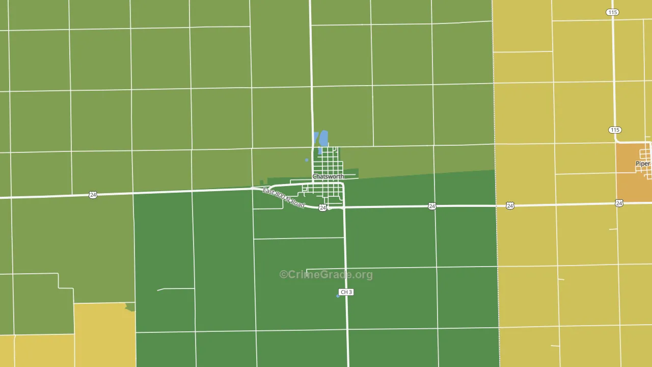 60921, IL Map of Theft Rates