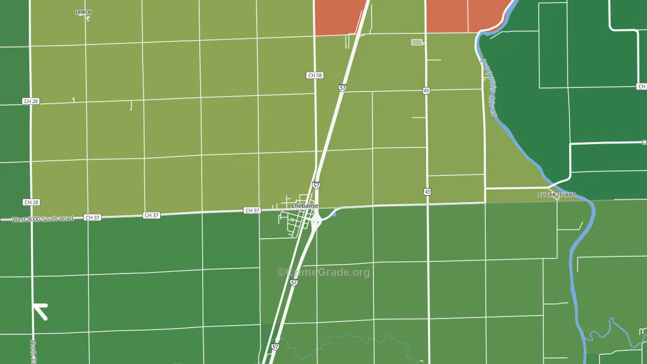 60922, IL Map of Theft Rates