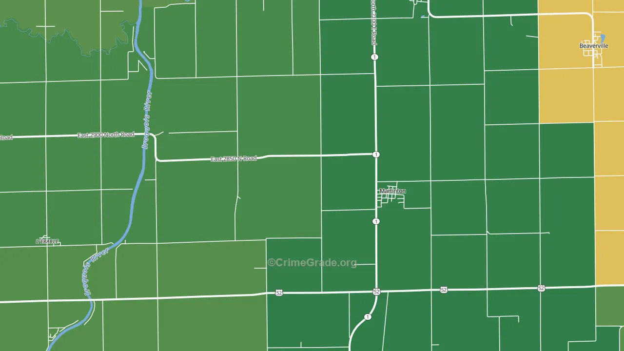 60951, IL Map of Theft Rates
