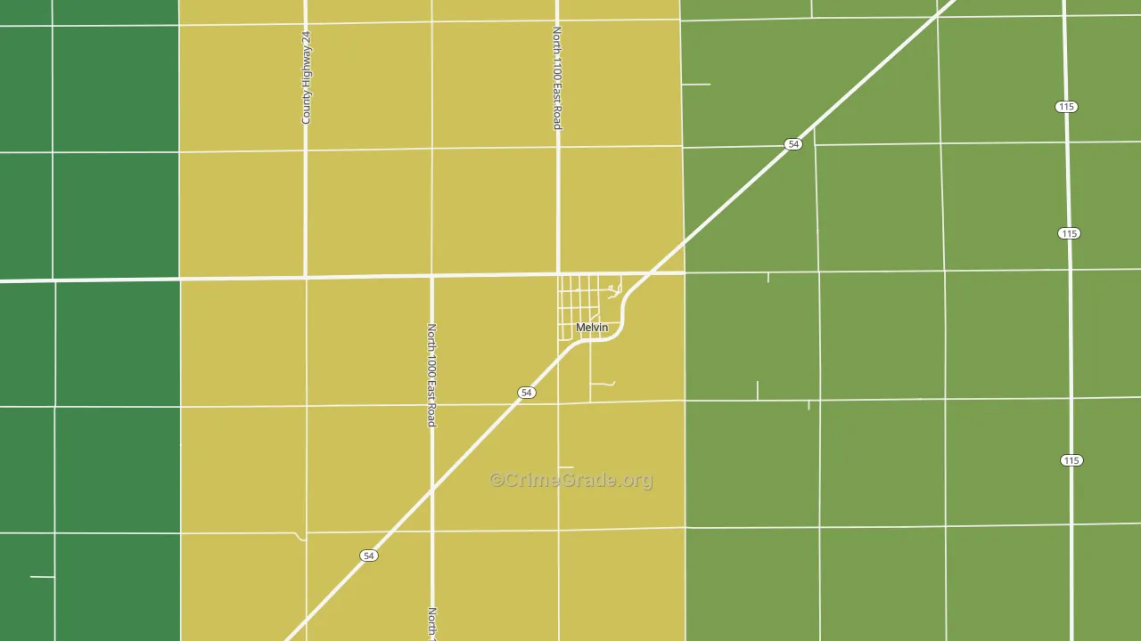 60952, IL Map of Theft Rates