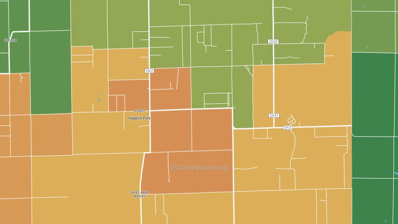 60958, IL Map of Theft Rates