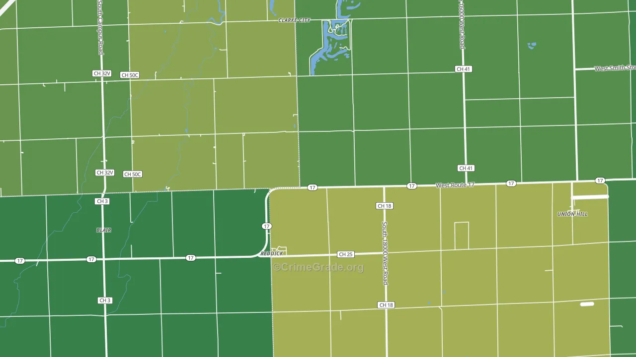 60961, IL Map of Theft Rates