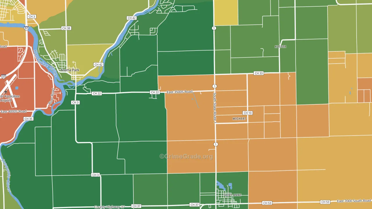 60964, IL Map of Theft Rates