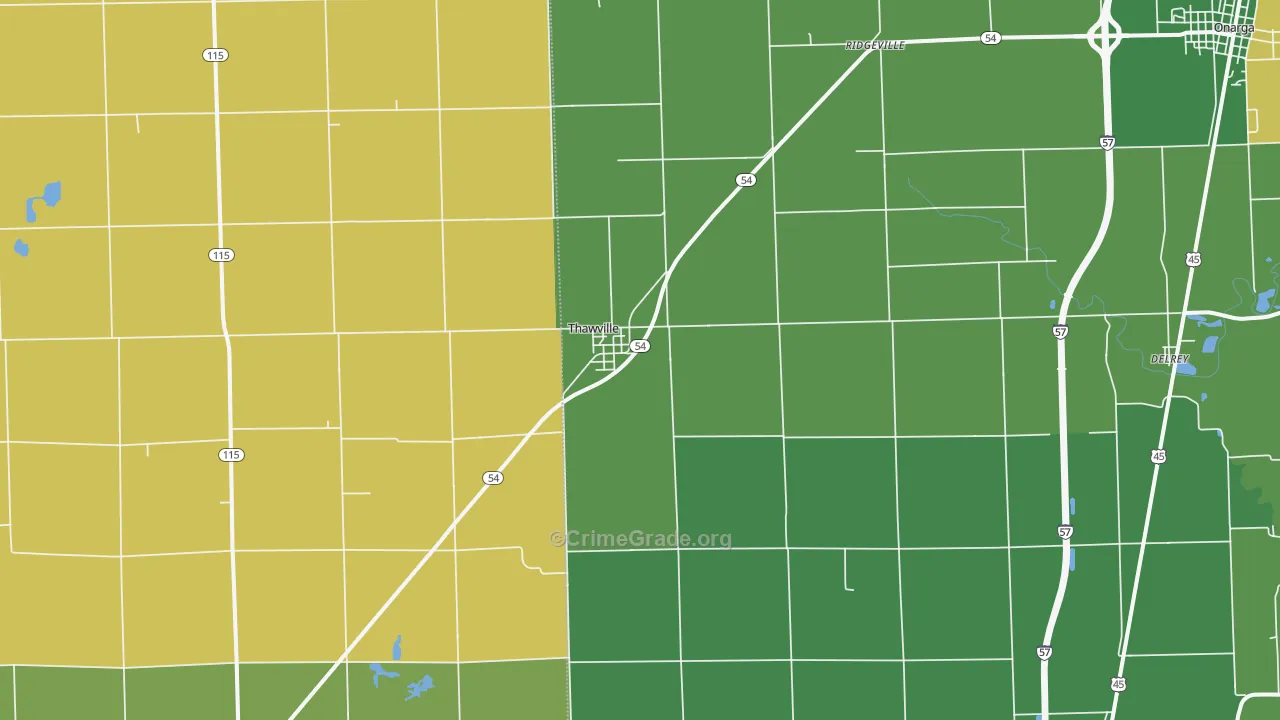 60968, IL Map of Theft Rates