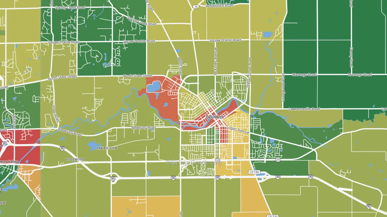 61008, IL Map of Theft Rates