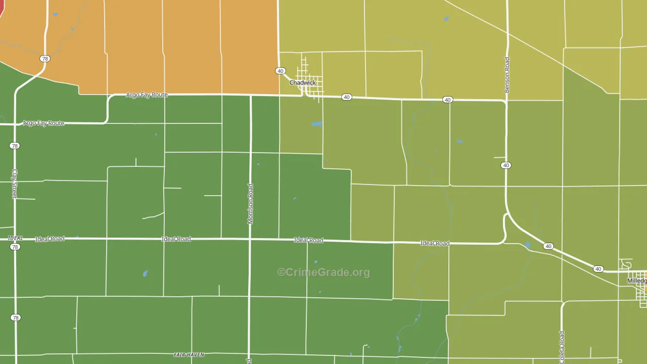 61014, IL Map of Theft Rates