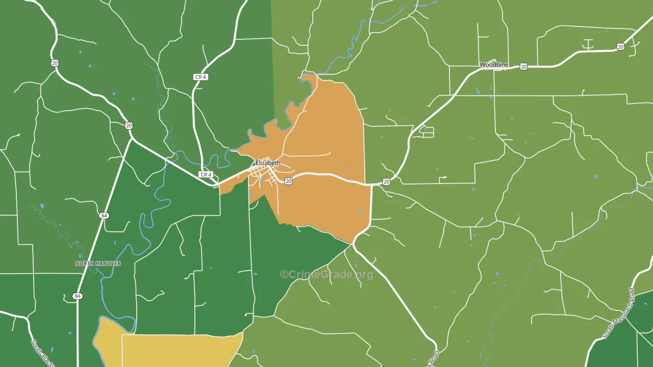 61028, IL Map of Theft Rates