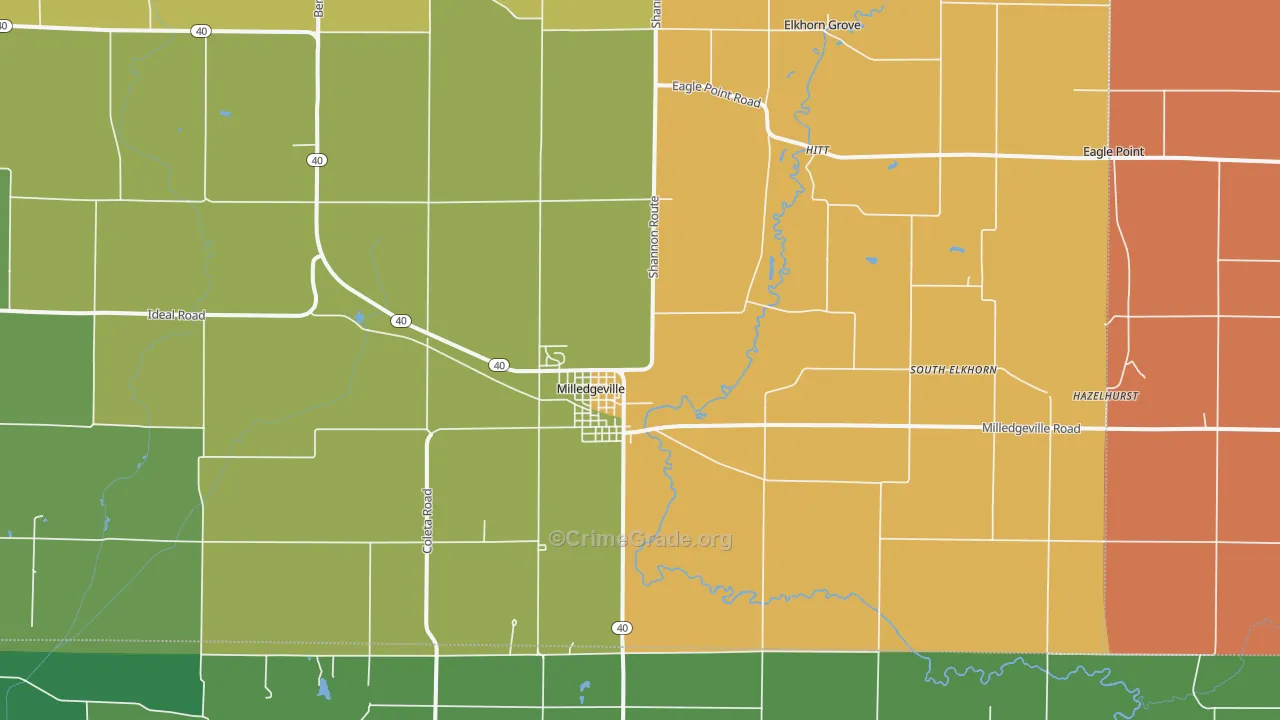 61051, IL Map of Theft Rates