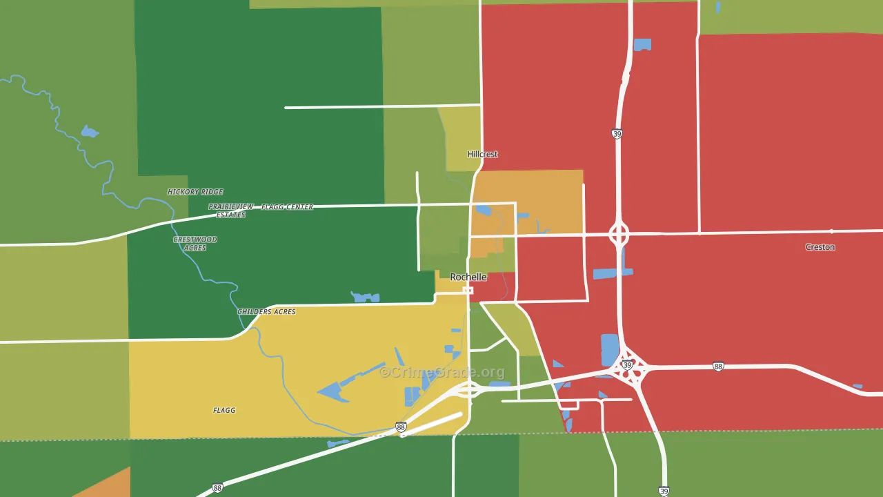 61068, IL Map of Theft Rates