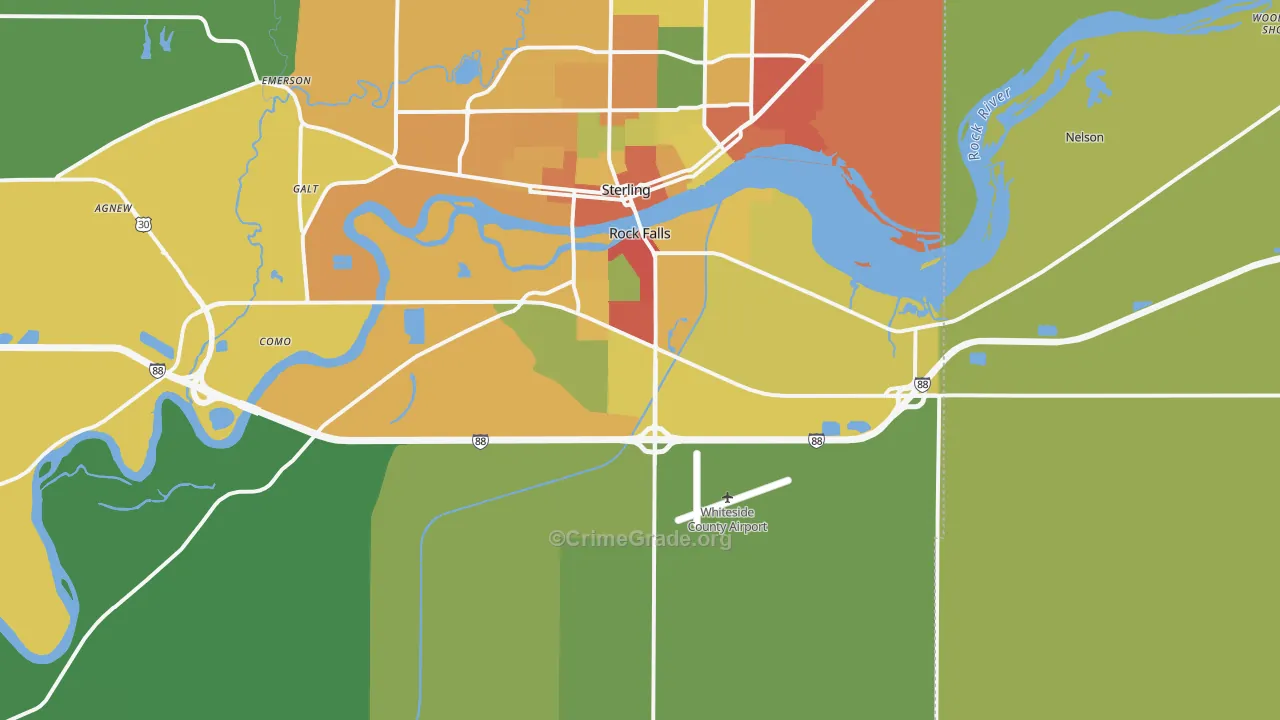 61071, IL Map of Theft Rates
