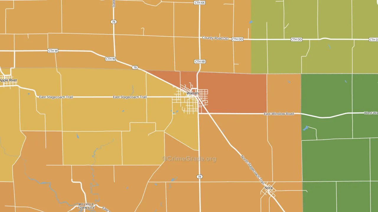 61087, IL Map of Theft Rates