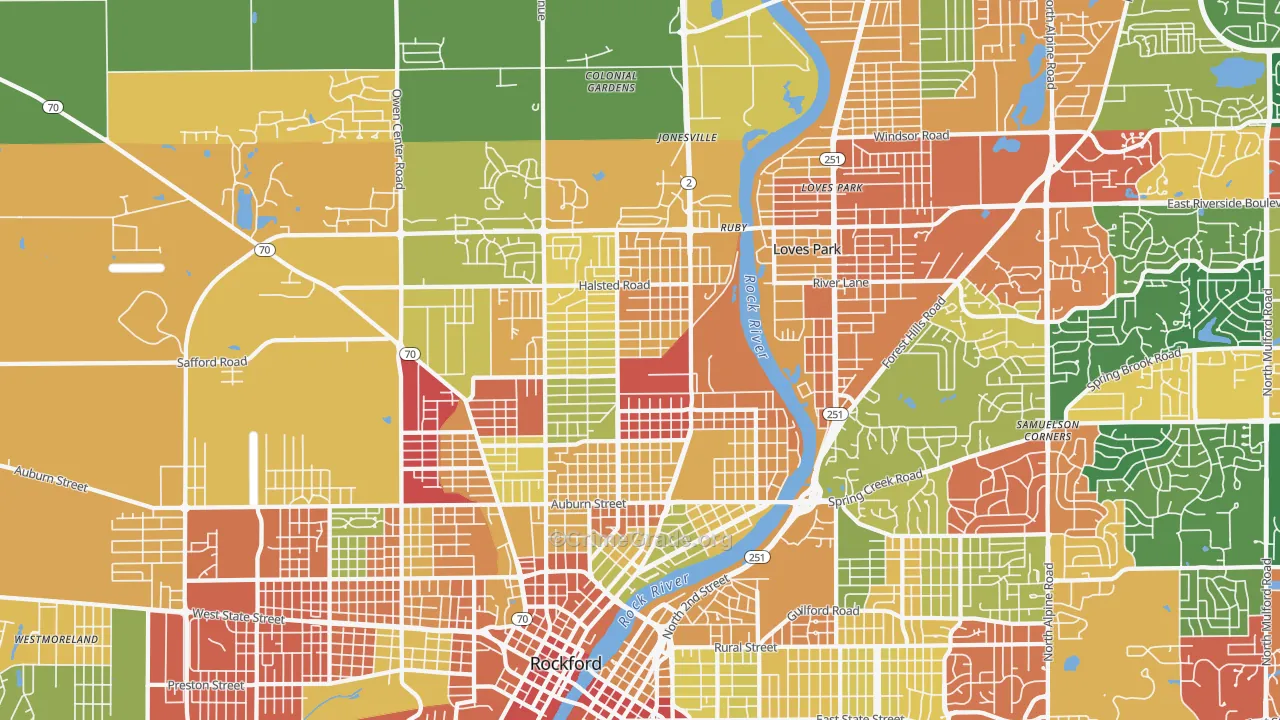 61103, IL Map of Theft Rates