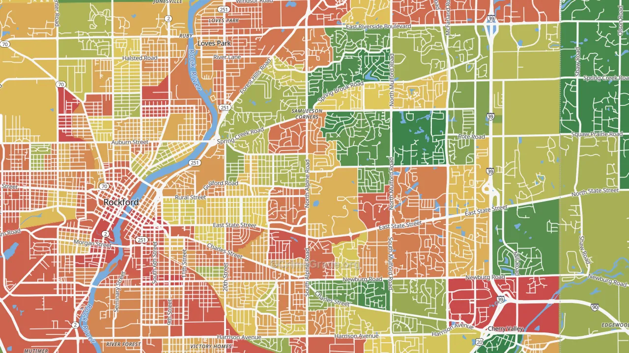 61107, IL Map of Theft Rates