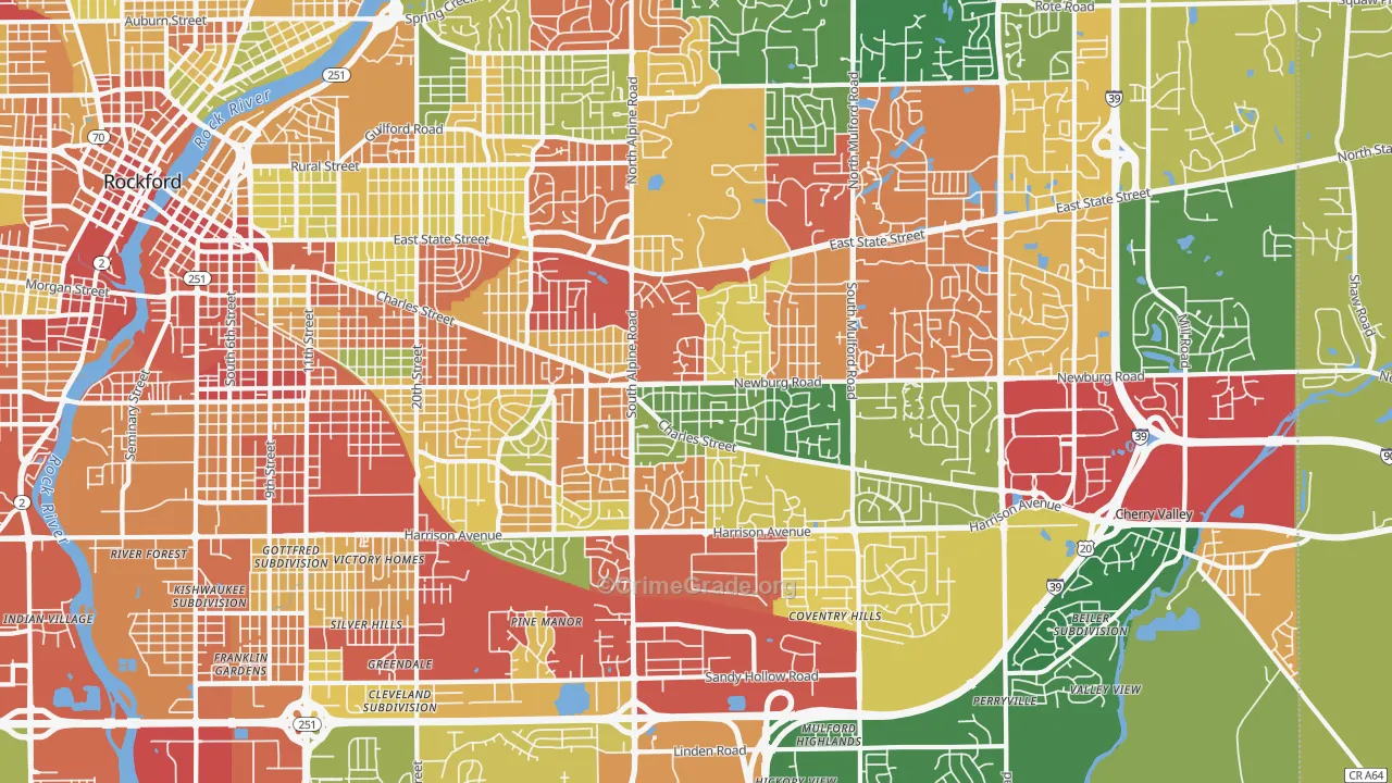61108, IL Map of Theft Rates