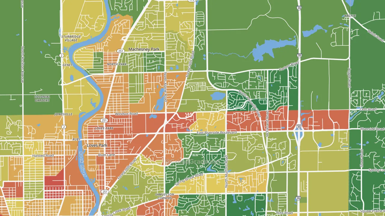 61111, IL Map of Theft Rates
