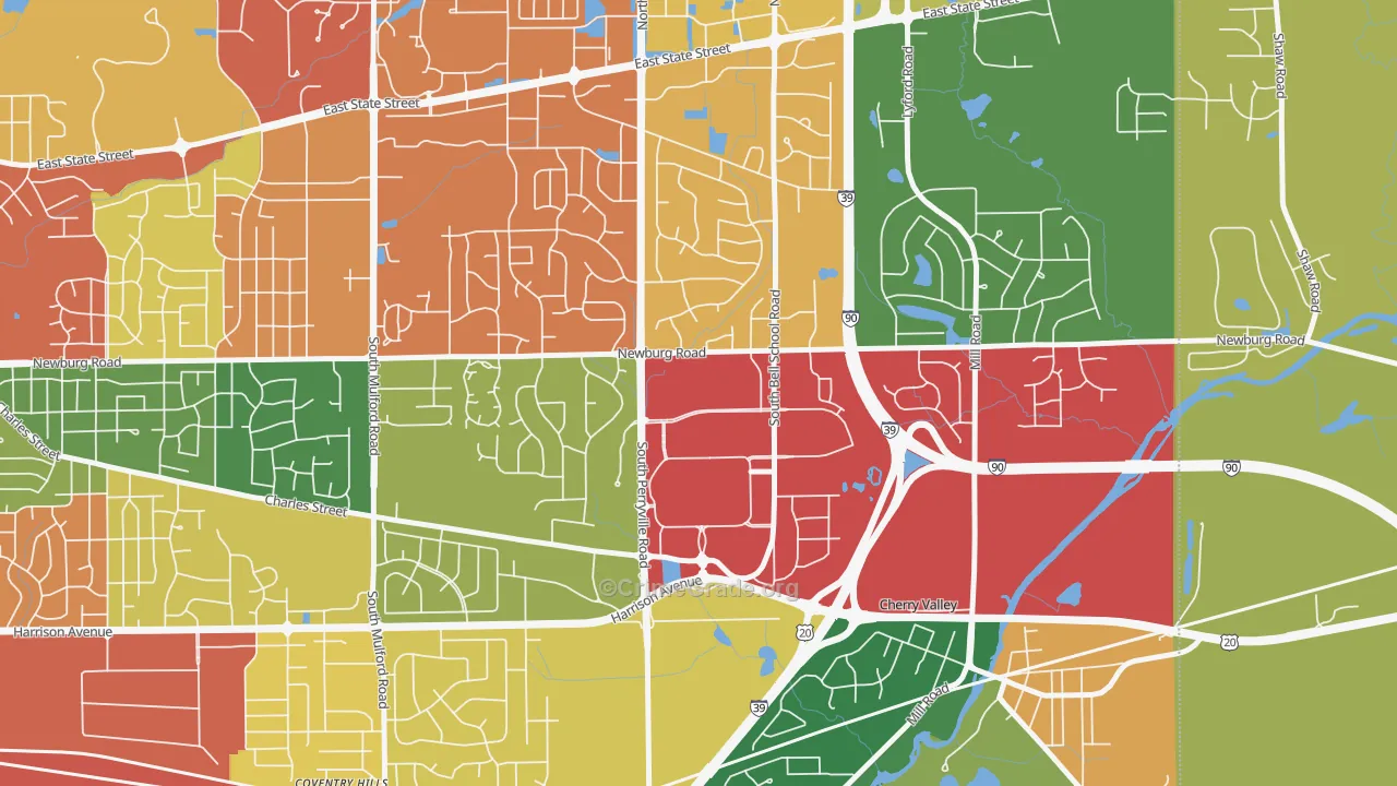 61112, IL Map of Theft Rates