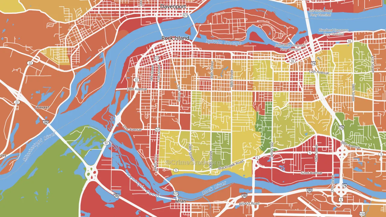 61201, IL Map of Theft Rates