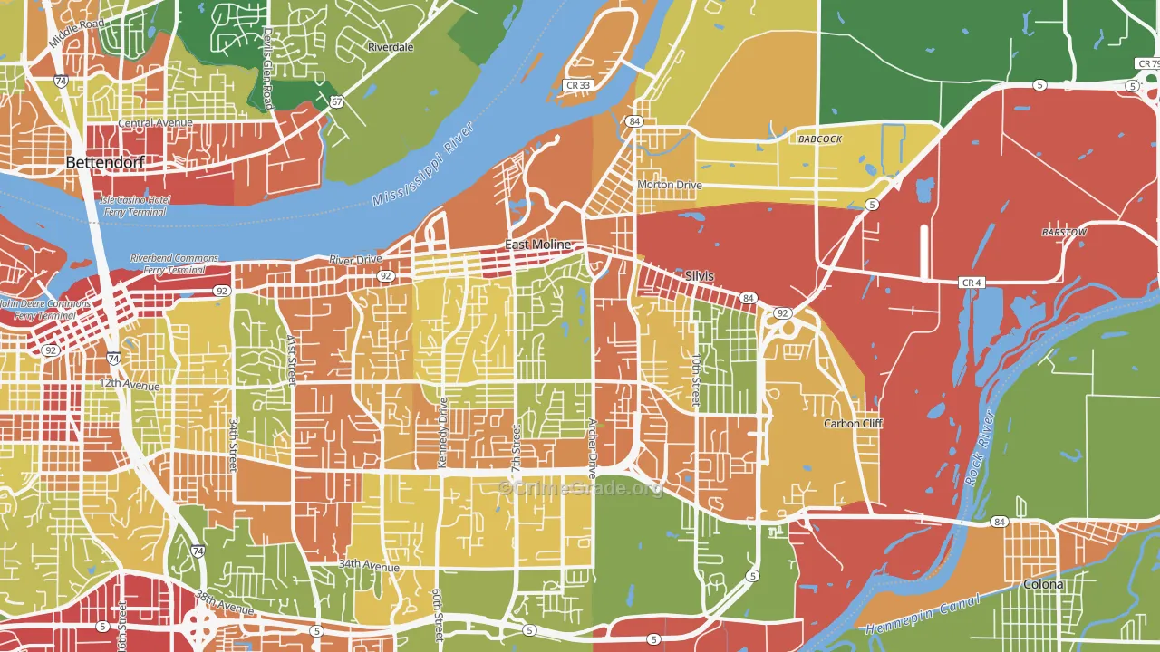61244, IL Map of Theft Rates