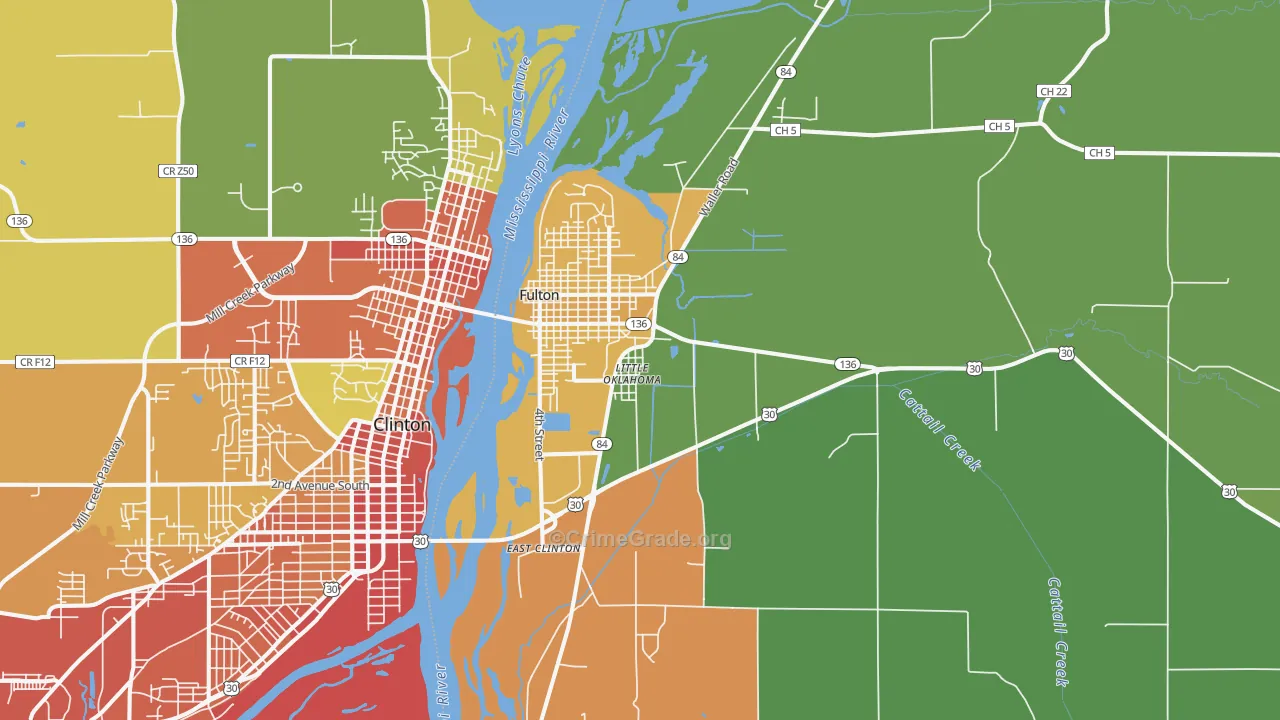 61252, IL Map of Theft Rates