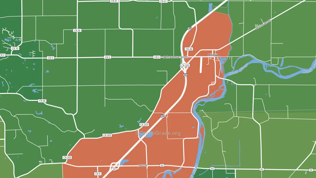 61257, IL Map of Theft Rates