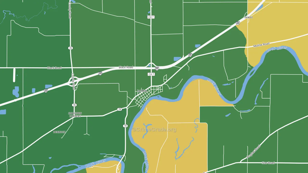 61261, IL Map of Theft Rates