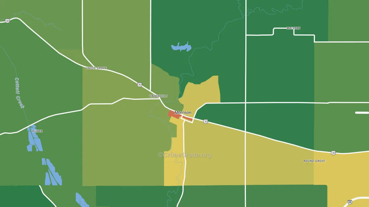 61270, IL Map of Theft Rates
