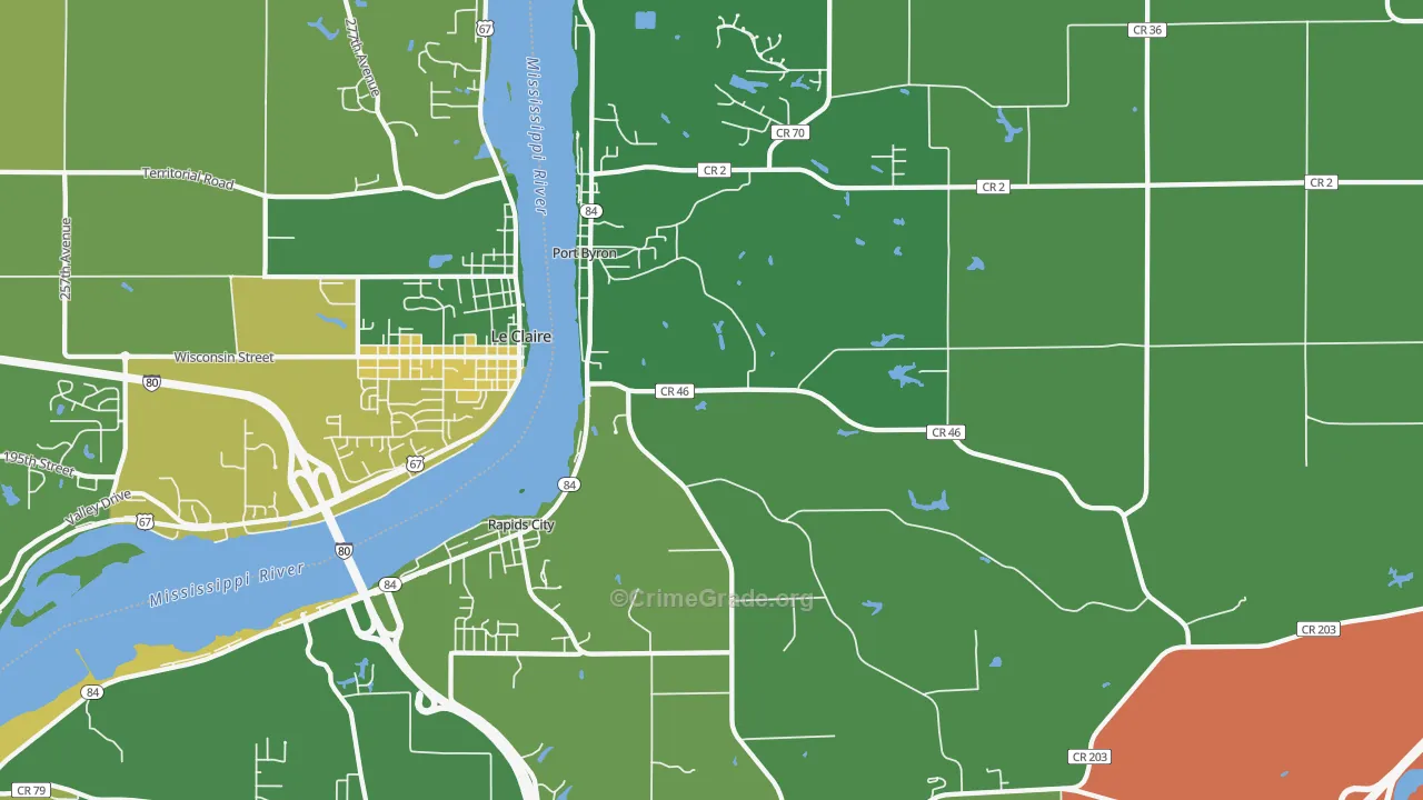 61275, IL Map of Theft Rates
