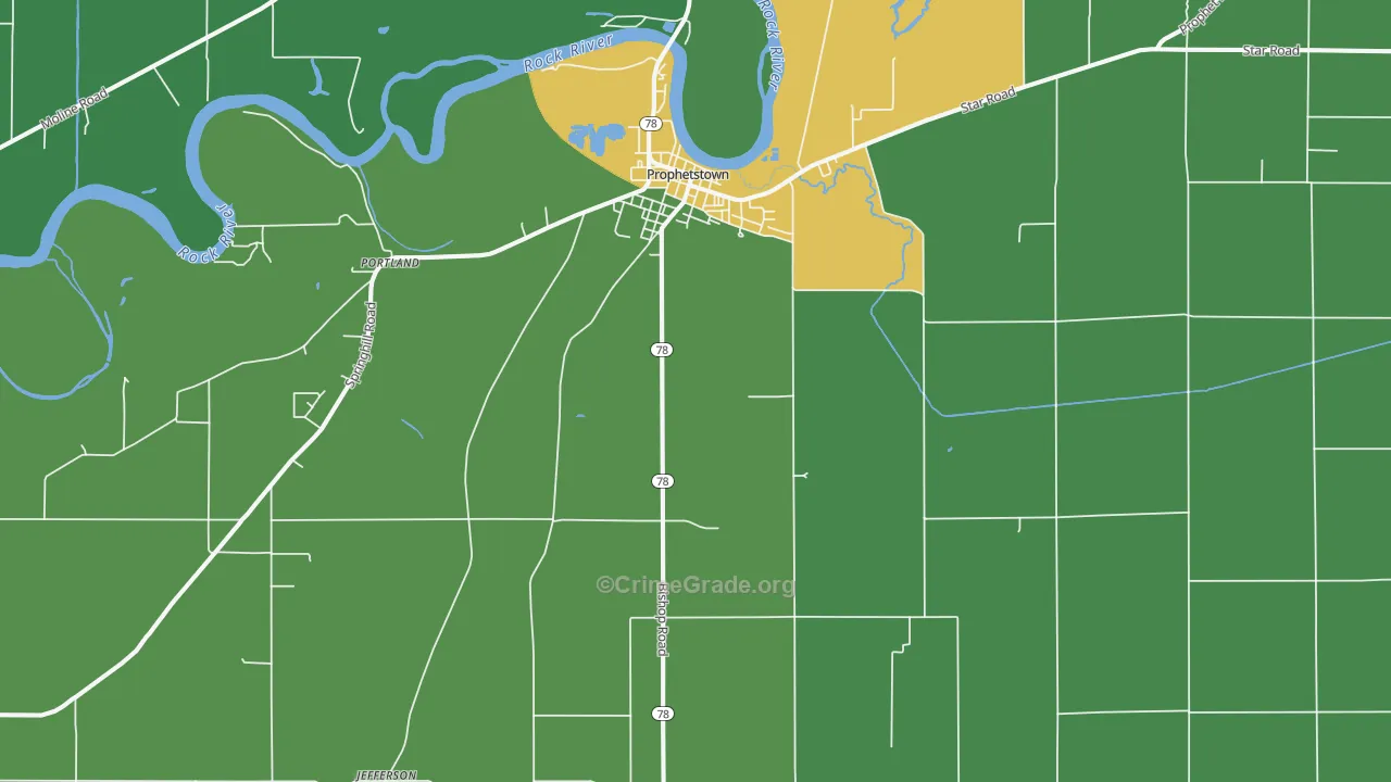61277, IL Map of Theft Rates