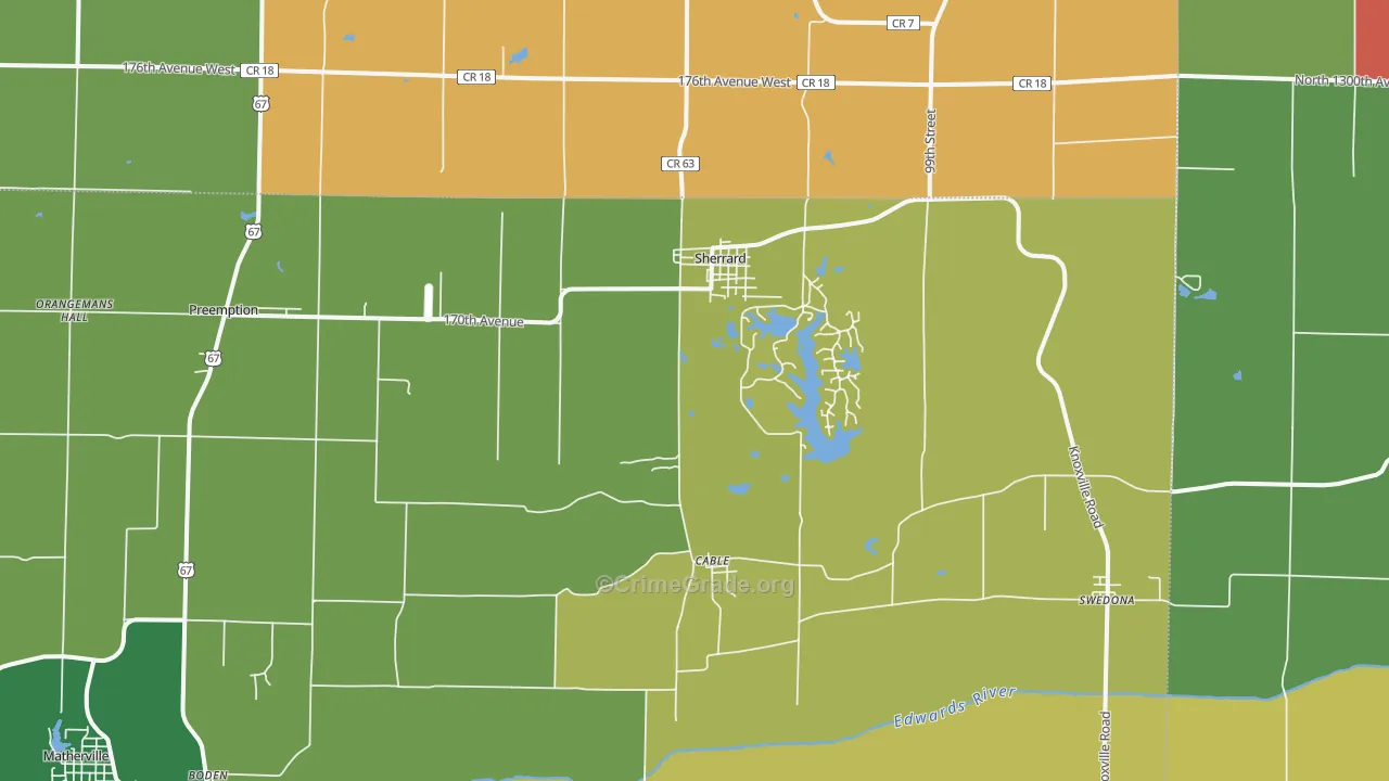 61281, IL Map of Theft Rates
