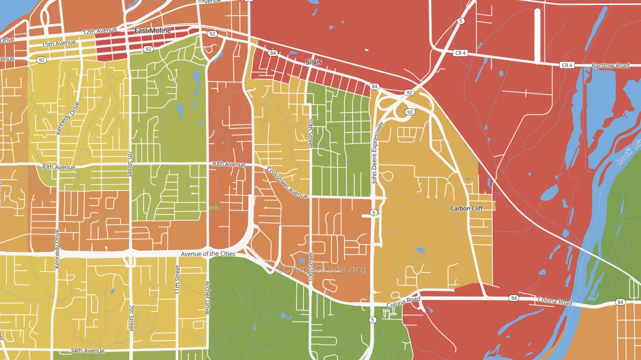 61282, IL Map of Theft Rates