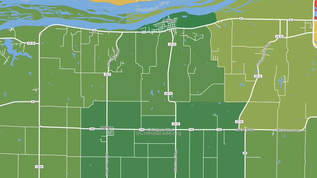 61284, IL Map of Theft Rates