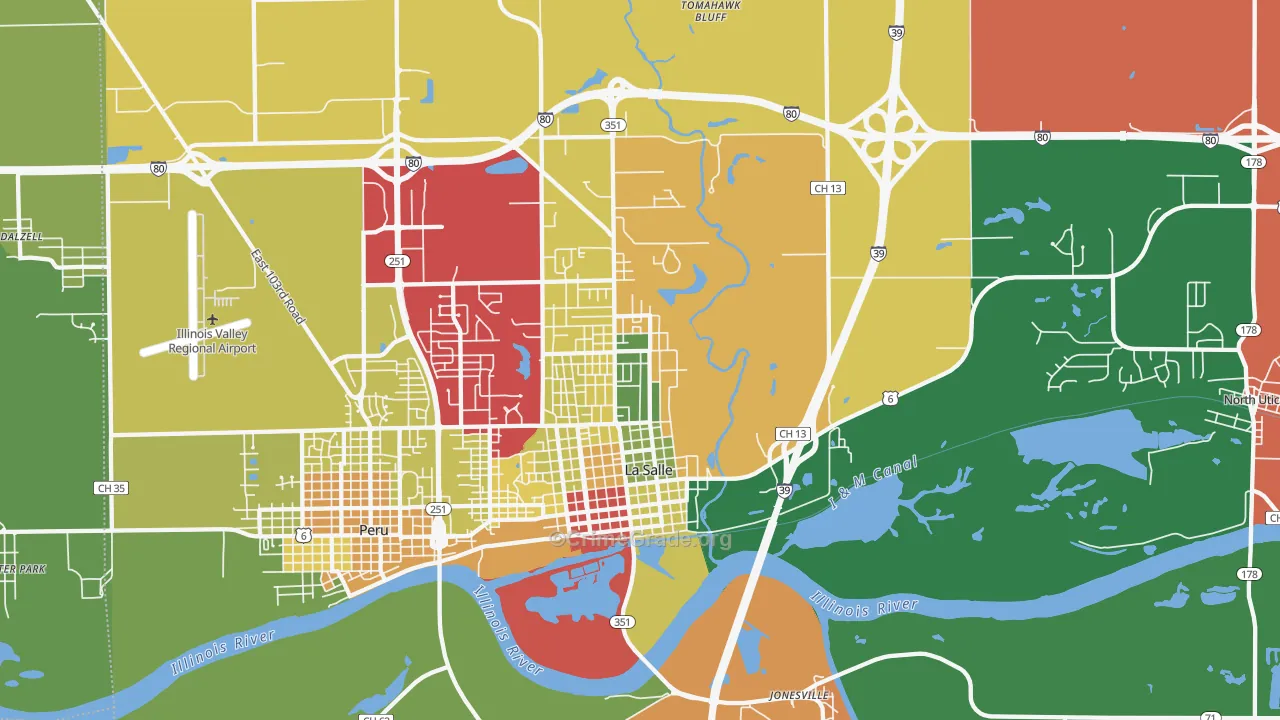 61301, IL Map of Theft Rates