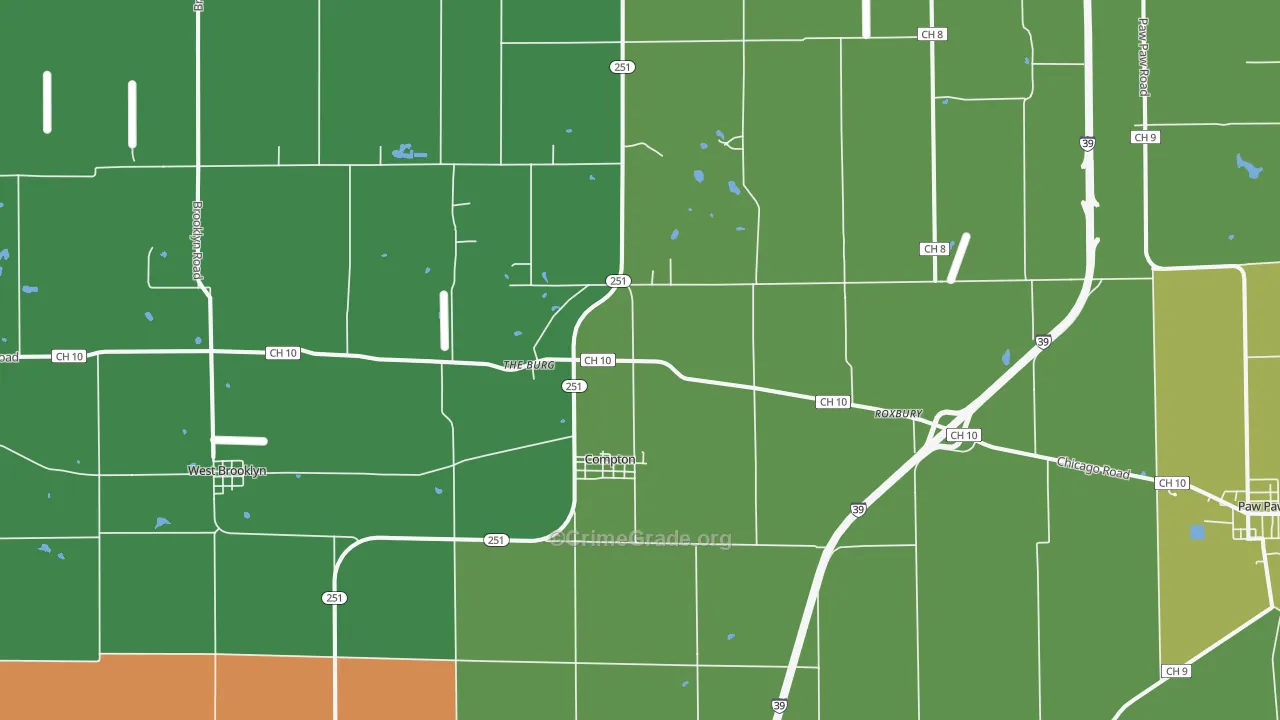 61318, IL Map of Theft Rates