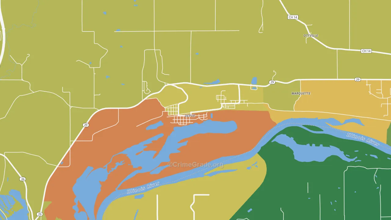 61322, IL Map of Theft Rates