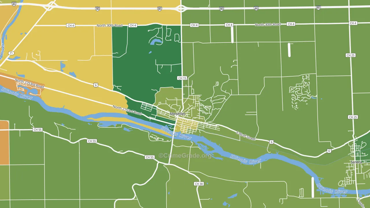 61341, IL Map of Theft Rates