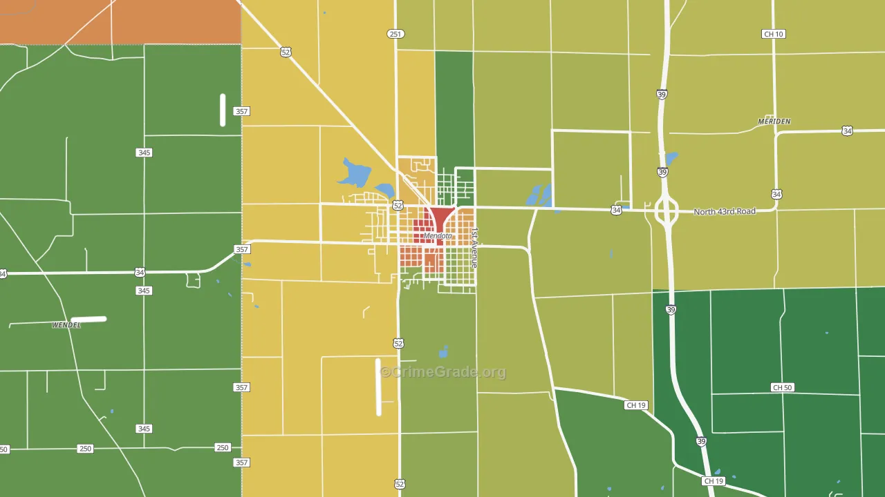 61342, IL Map of Theft Rates