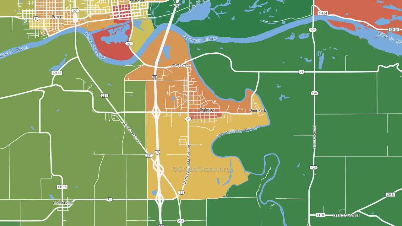 61348, IL Map of Theft Rates