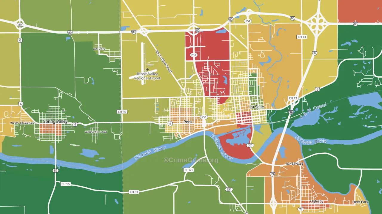 61354, IL Map of Theft Rates