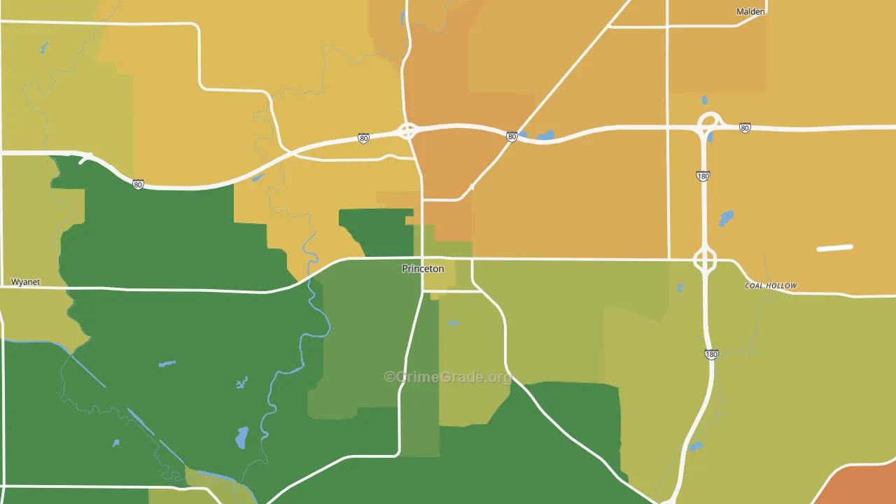61356, IL Map of Theft Rates