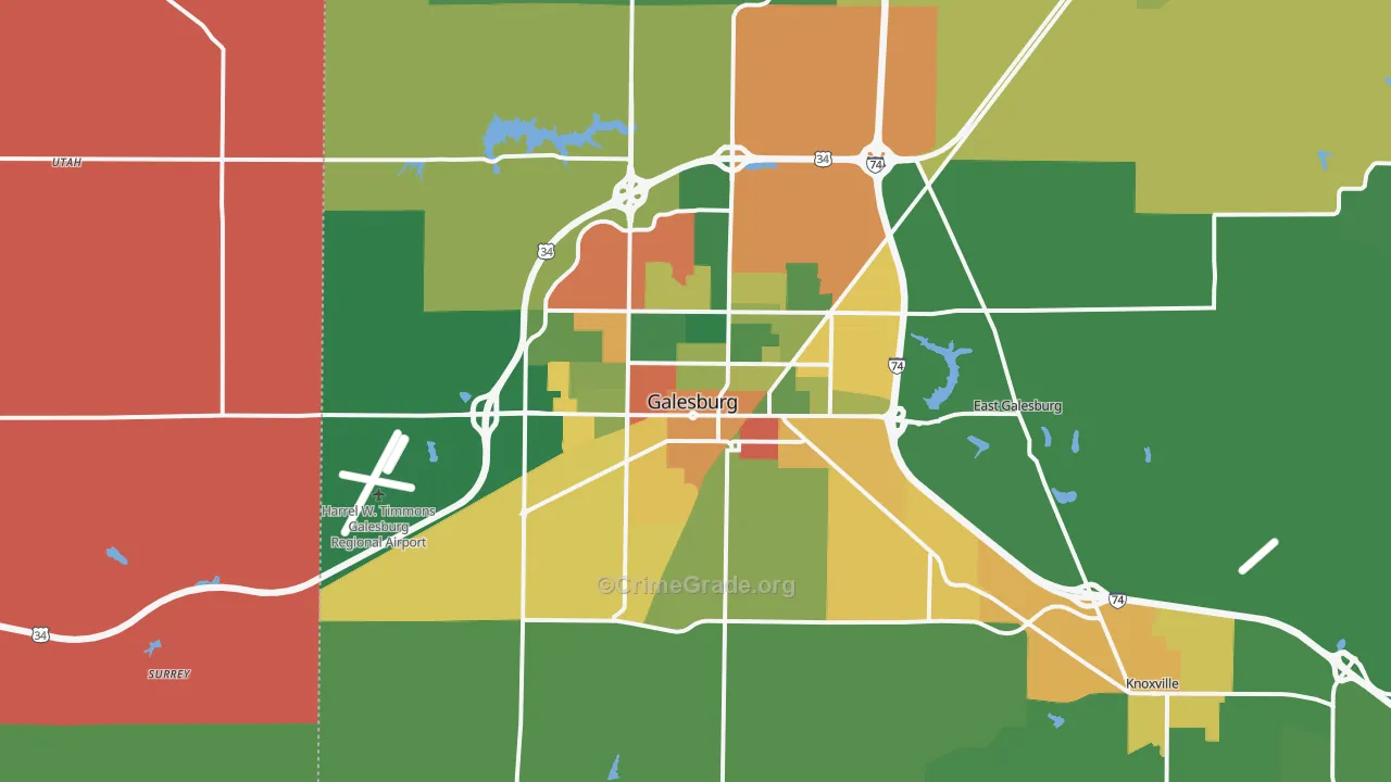 61401, IL Map of Theft Rates