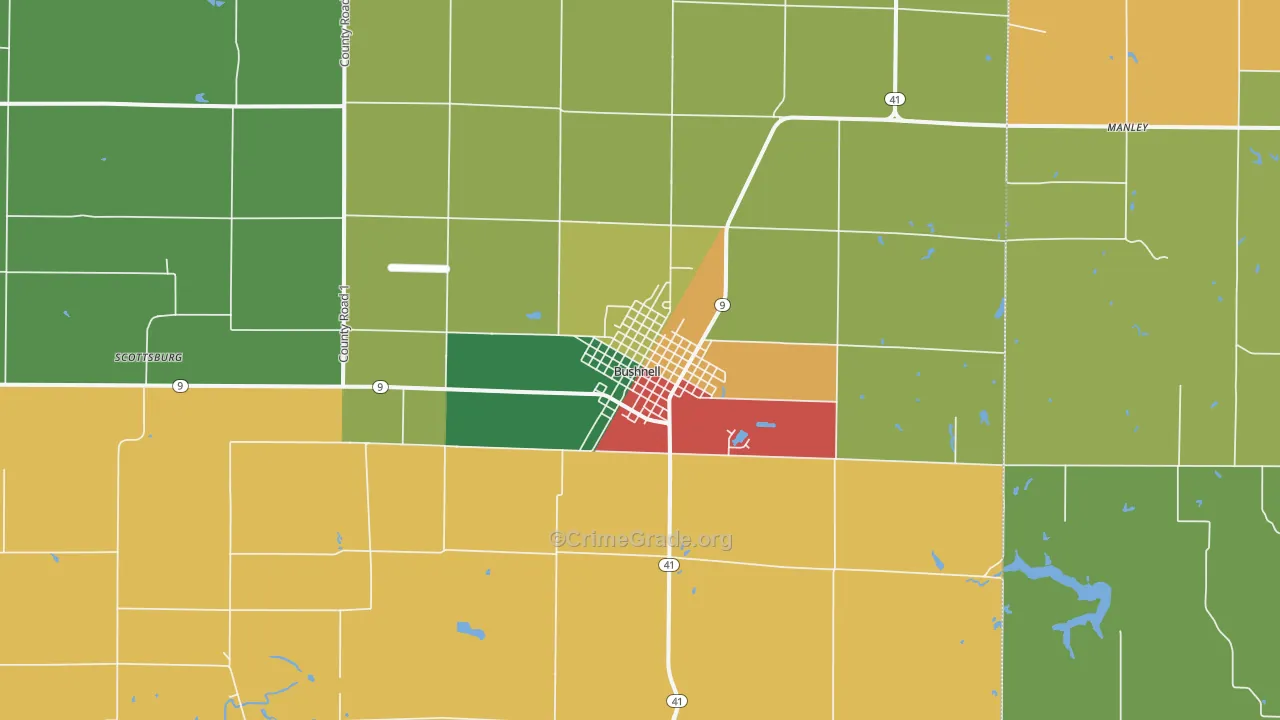 61422, IL Map of Theft Rates