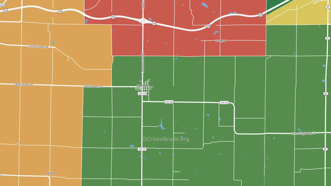 61423, IL Map of Theft Rates